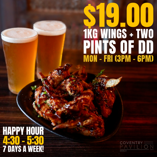 $19 1KG BBQ Wings + 2 Pints of DD